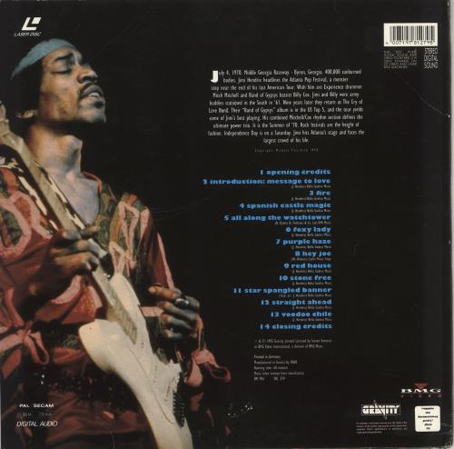 Jimi Hendrix At The Atlanta Pop Festival UK laserdisc / lazerdisc